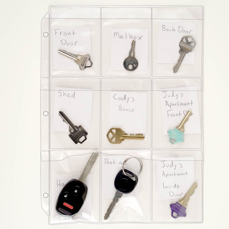 STORE SMART StoreSMARTÂ® Key Holder - Clear Vinyl Binder Pages - 10-Pack - Top Load with Flaps- RMSTWPF-KEY-10 - Image 2